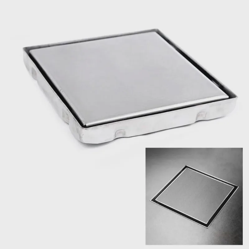 Ralo Oculto Invisivel Kit 6unid. 15X15 Inox Anti Odor Lavanderia Cozinha Banheiro Lavabo Limpeza Higiene Discreto Seguro Previne Inseto