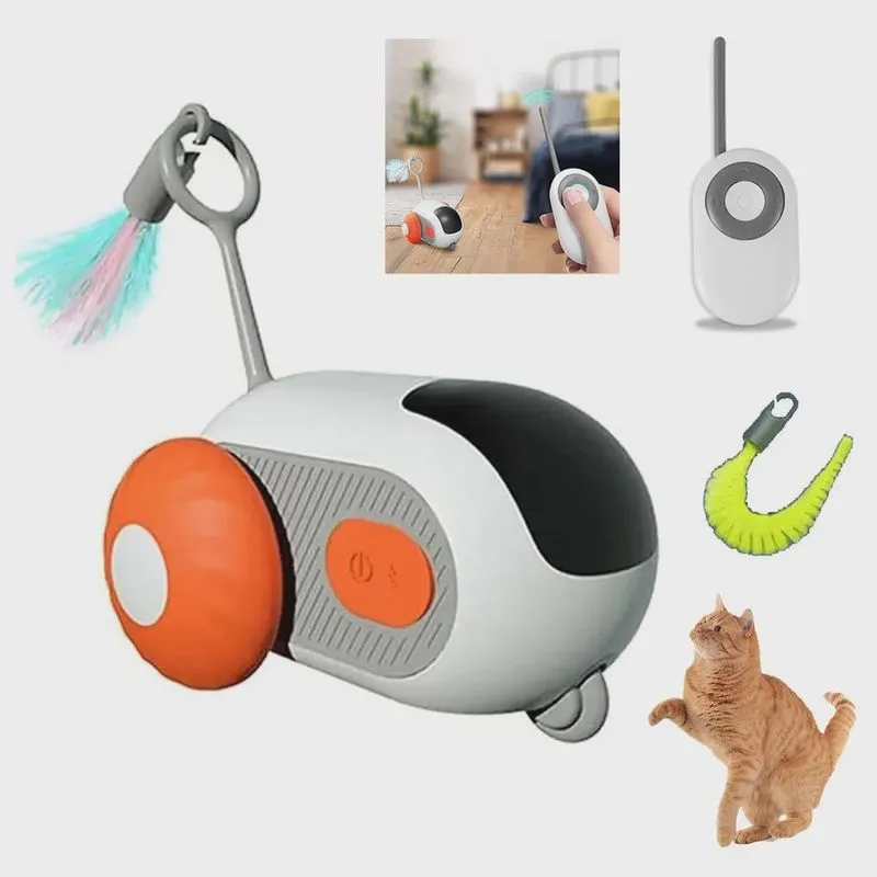 Brinquedo de Gato Pet Carrinho Controle Remoto Bateria Recarregavel USB Animal de Estimaçao Felino Interativo Entretenimento Lazer Diversao