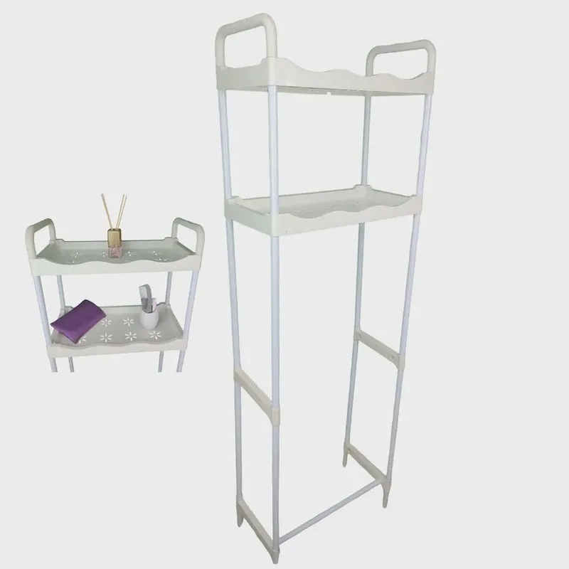Rack Estante Banheiro 2 Prateleiras Vaso Sanitario Organizaçao Multiuso Casa Lavanderia Cozinha Pratico Seguro Armazenamento