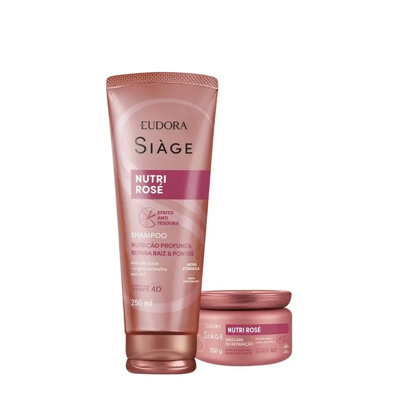 Kit Eudora Siàge Nutri Rosé Shampoo Máscara (2 produtos)