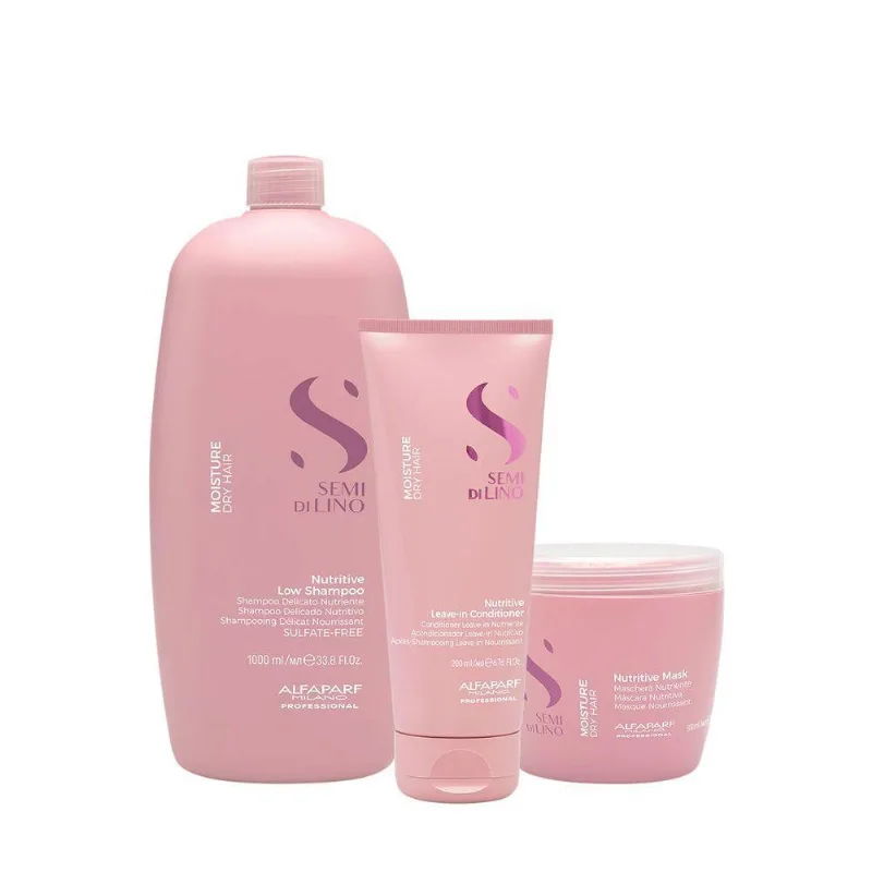 Kit De Tratamento Capilar Semi Di Lino Moisture Nutritive Nutrição Anti-ressecamento Alfaparf