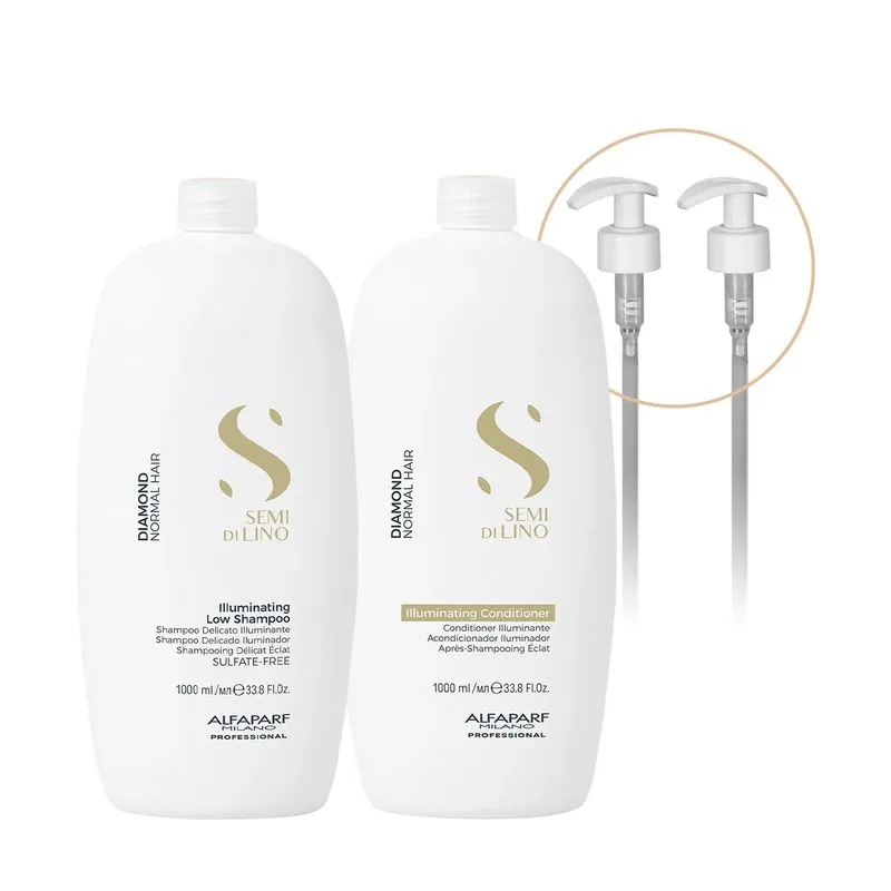 Kit Alfaparf Semi di Lino Diamond Illuminating - Brilho e Maciez Prolongados (4 produtos)