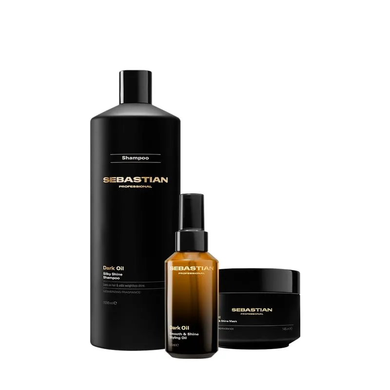 Kit Sebastian Professional Dark Oil - Ritual de Maciez e Brilho Absoluto (3 produtos)