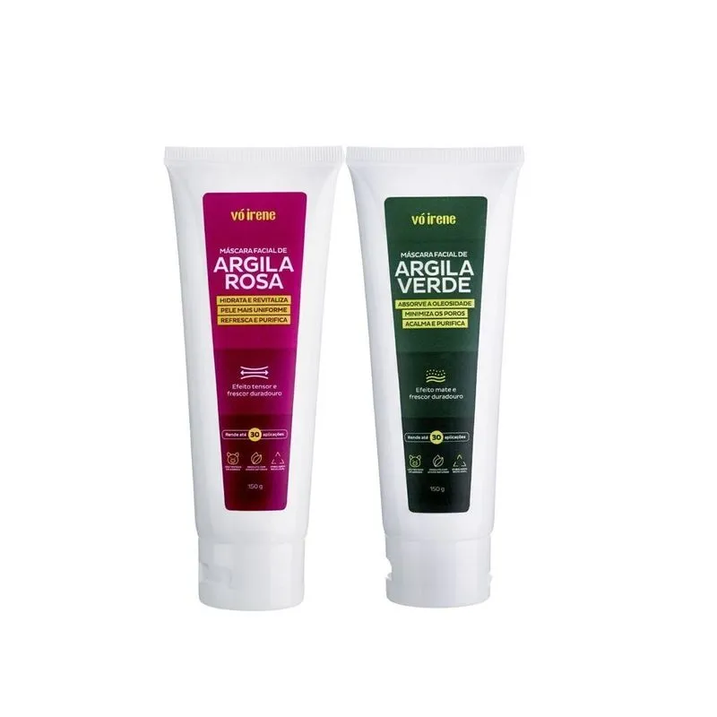 Duo Argila Verde + Argila Rosa: controle de oleosidade e viço imediato