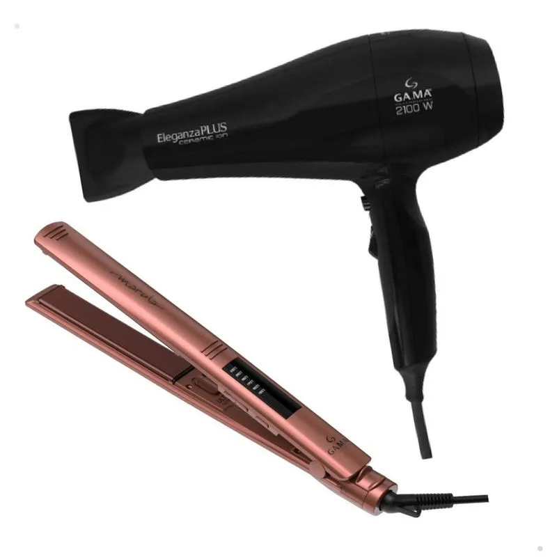 Kit Profissional Secador Cabelo Eleganza Ceramic Ion Gama