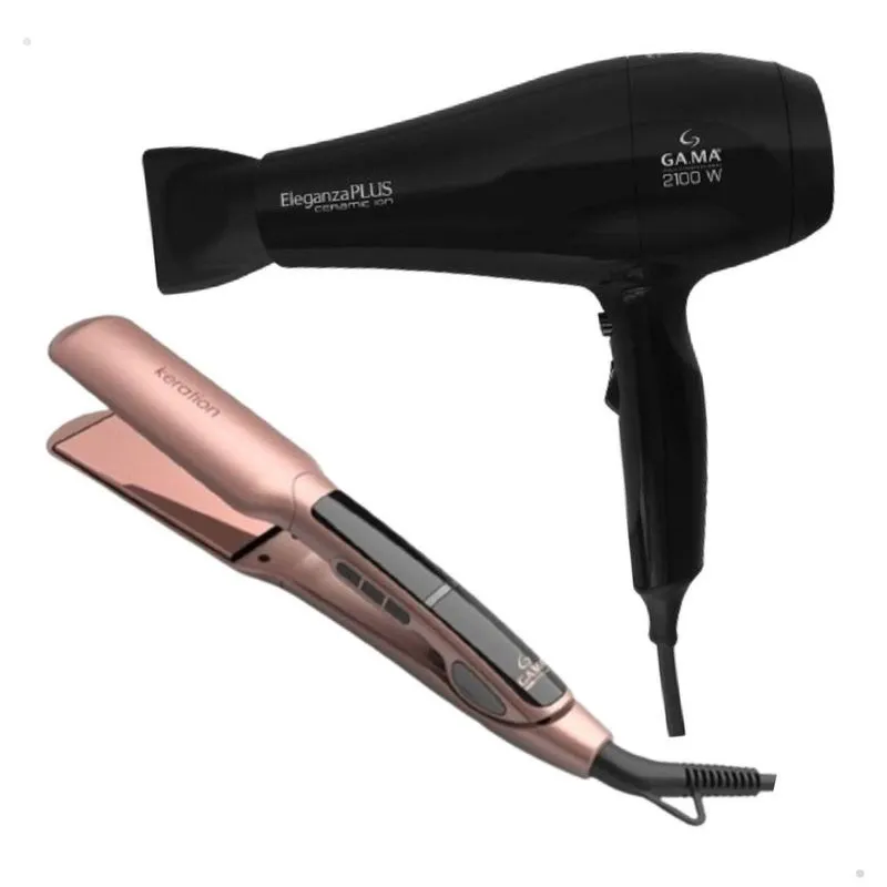 Kit Profissional Secador Cabelo Eleganza Ceramic Ion Gama