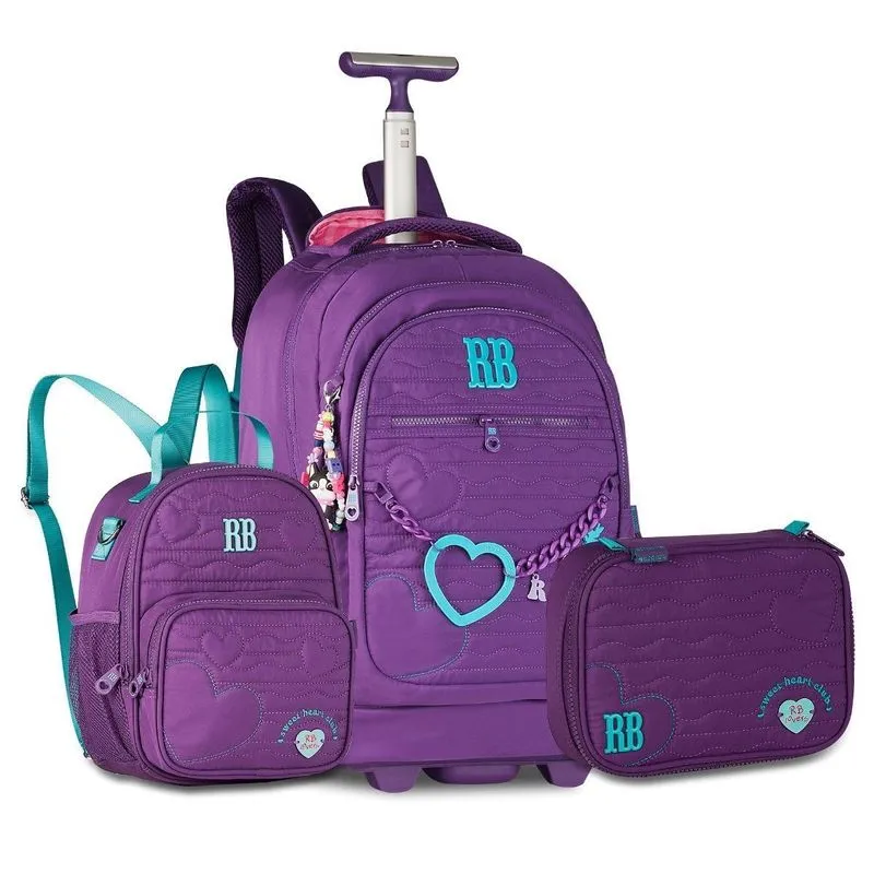 Mochila Rebecca Bonbon Com Lancheira E Estojo Kit Escolar