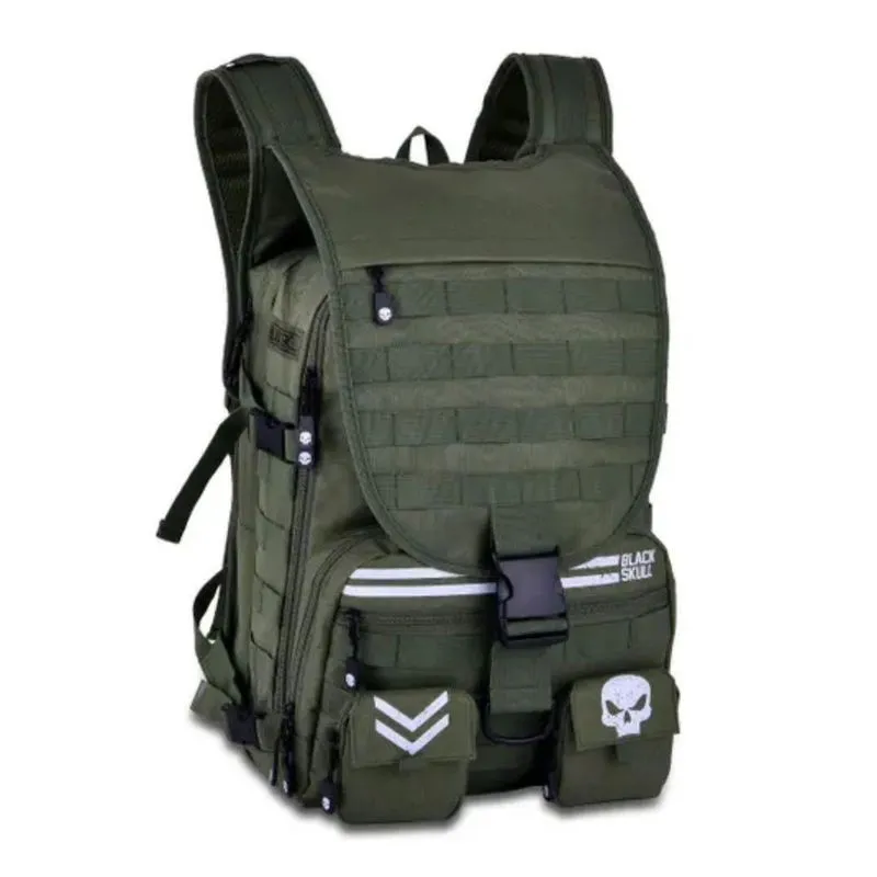 Mochila Black Skull Bolsa Masculina Reforçada E Resistente