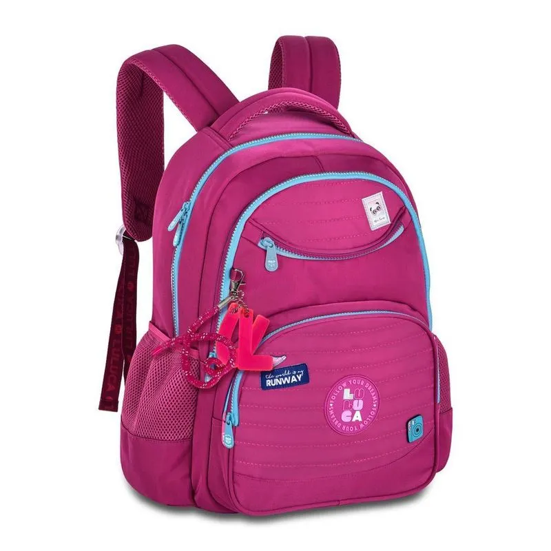 Mochila Escolar Luluca Bolsa Feminina Juvenil Premium - Rosa