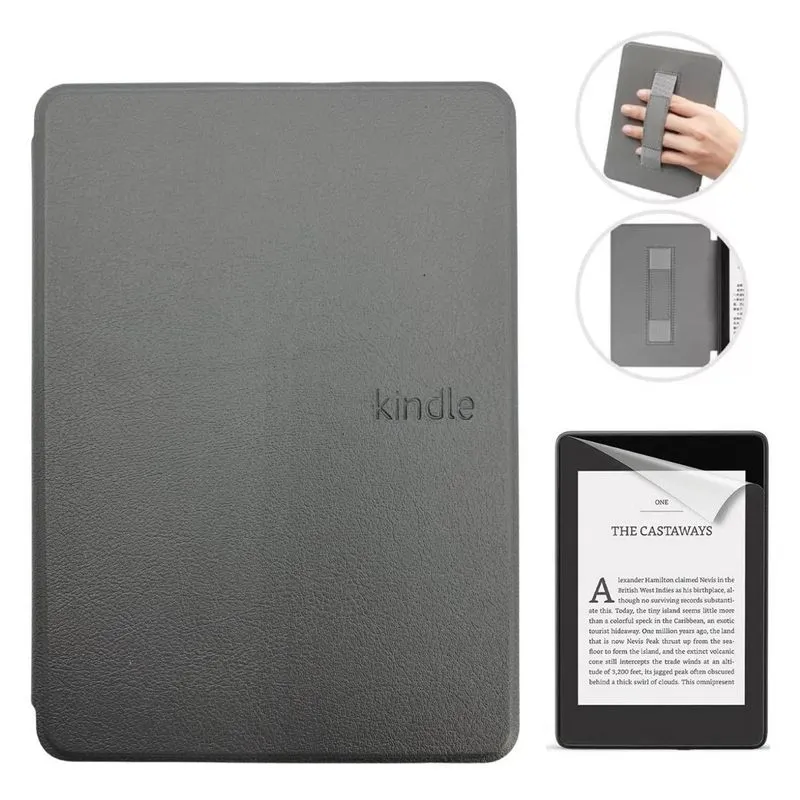 Capinha Couro Com Alça Para Kindle 12 Rs23cv 6.0 + Película