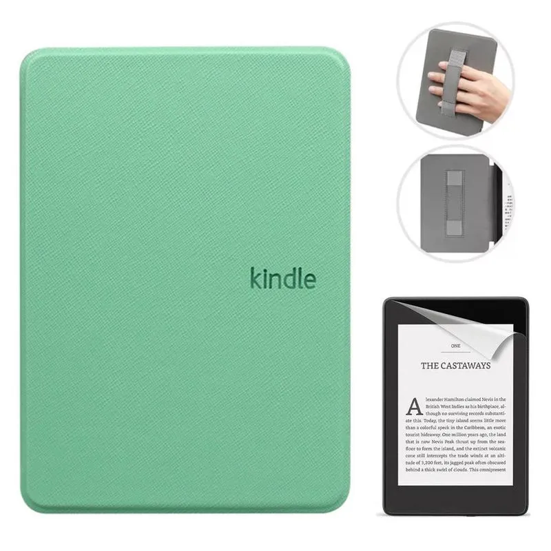 Capinha Couro Com Alça Para Kindle 12 Rs23cv 6.0 + Película
