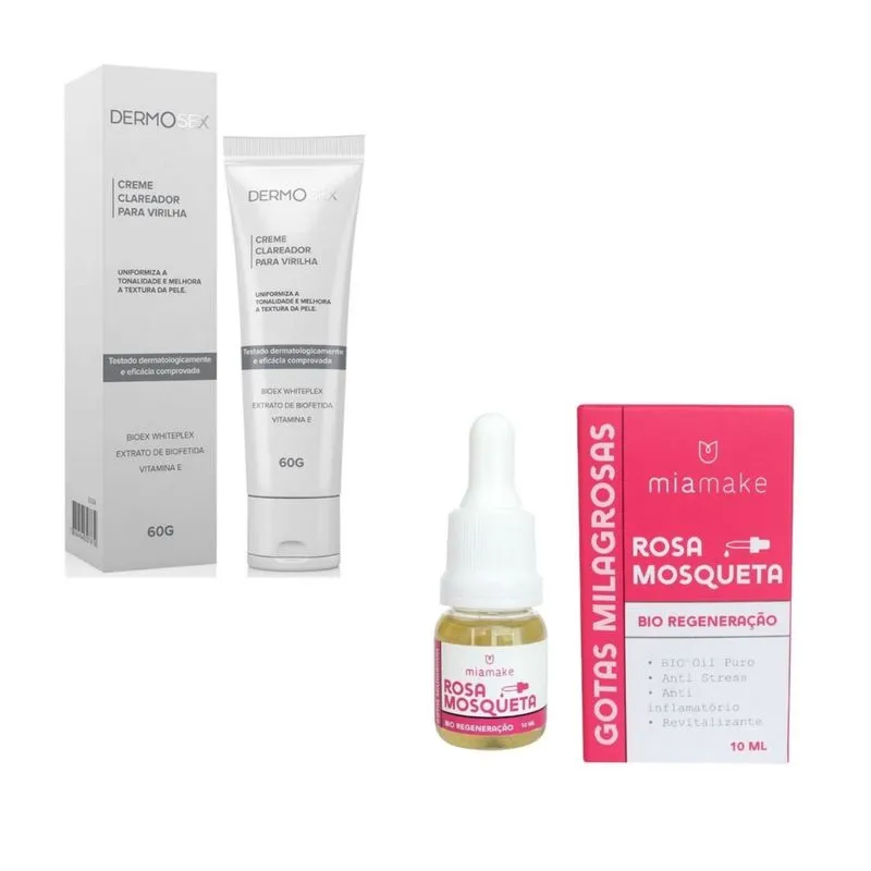 Creme Clareador De Virilha Dermosex + Óleo Rosa Mosqueta