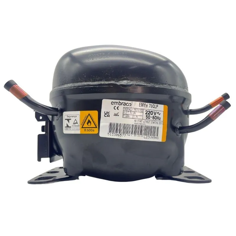 Motor Compressor 1/5 Hp Emye70clp Embraco Gás R600 220v
