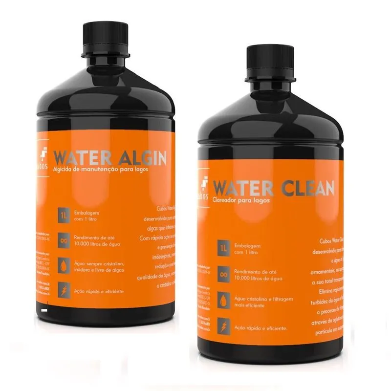 Kit Cubos Water Algin E Water Clean Algicida Com Aglutinador