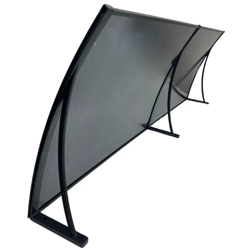 Toldo Policarbonato 1,80 X 0,50m Preto e Fumê com Kit
