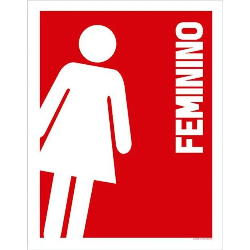 Kit 10 Placas Inclinado Feminino Banheiro 36x46