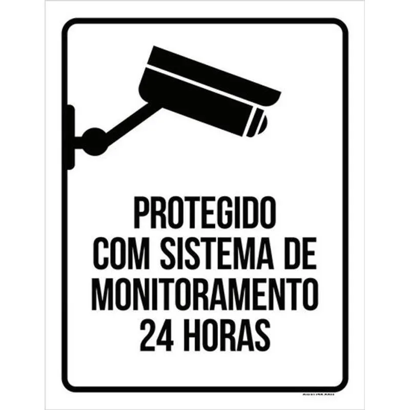 Kit 10 Placas Protegido Sistema Monitoramento 24 Horas 36x46