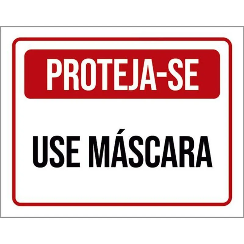 Kit 10 Placas Proteja-se Use Máscara Vermelha 36x46