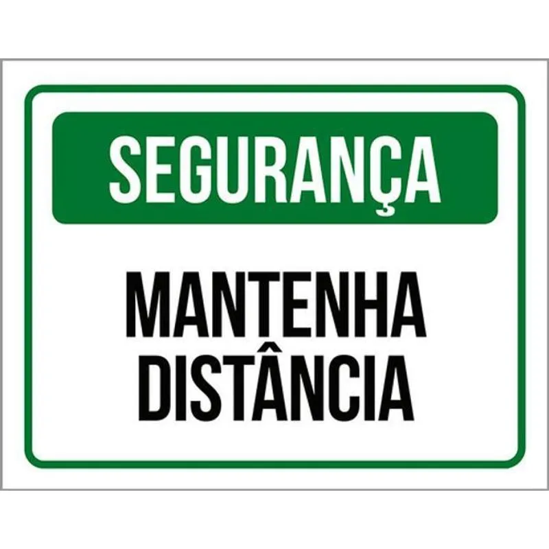 Kit 10 Placas De Segurança Mantenha Distância 36x46