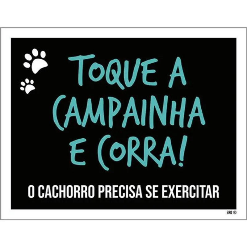 Kit 10 Placas Toque Campainha Corra 36X46