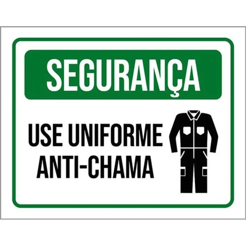 Kit 10 Placas De Segurança Use Uniforme Anti-chama 36x46