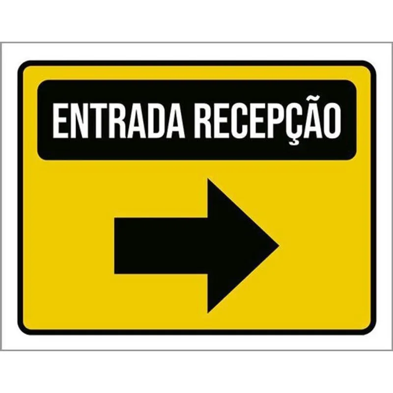 Kit 3 Placas Entrada Recepção Seta Direita 36X46