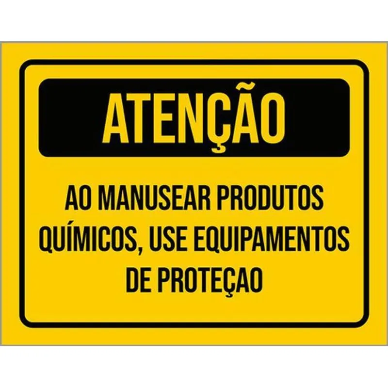 Kit 3 Placa Manusear Produtos Químicos Use Proteção 36x46
