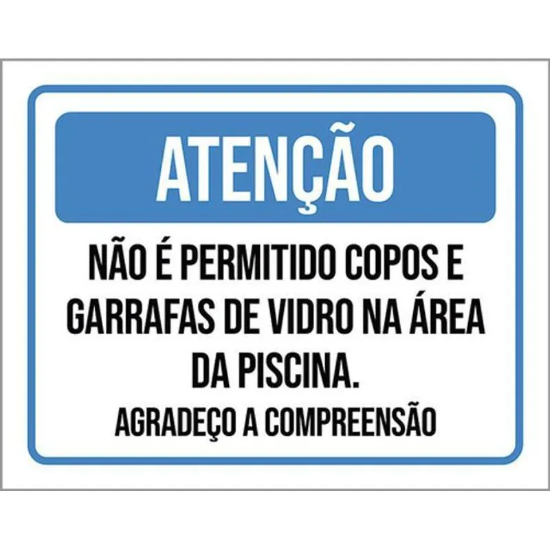Kit 3 Placa Não Permitido Copos Garrafas Vidro 36x46