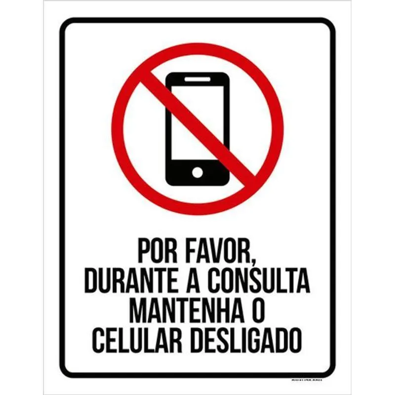 Kit 3 Placa Por Favor Mantenha Celular Desligado 36x46