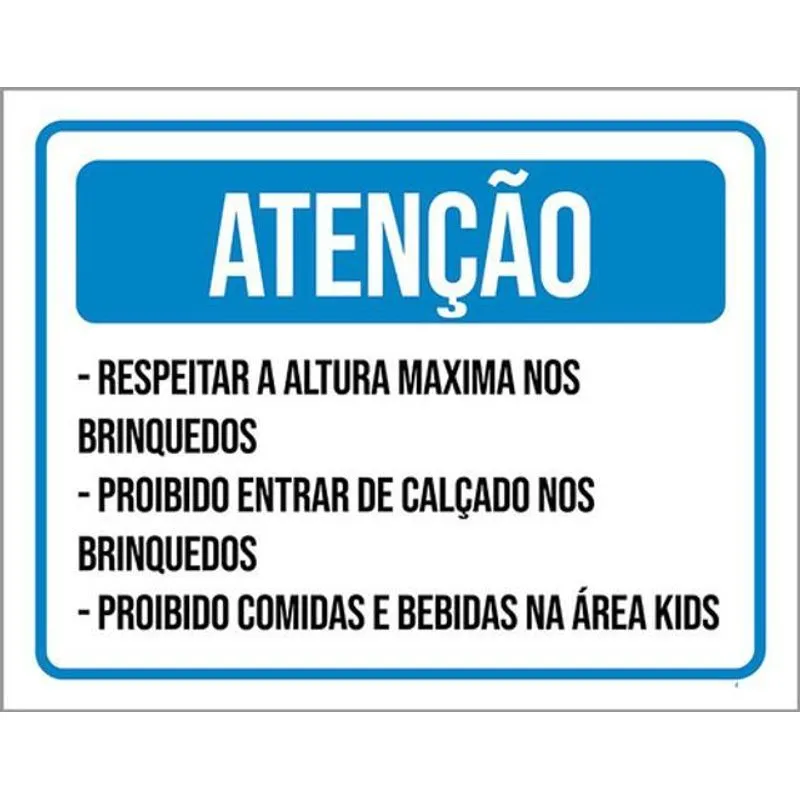Kit 5 Placas Atenção Respeitar Altura Máxima Calçado 36x46