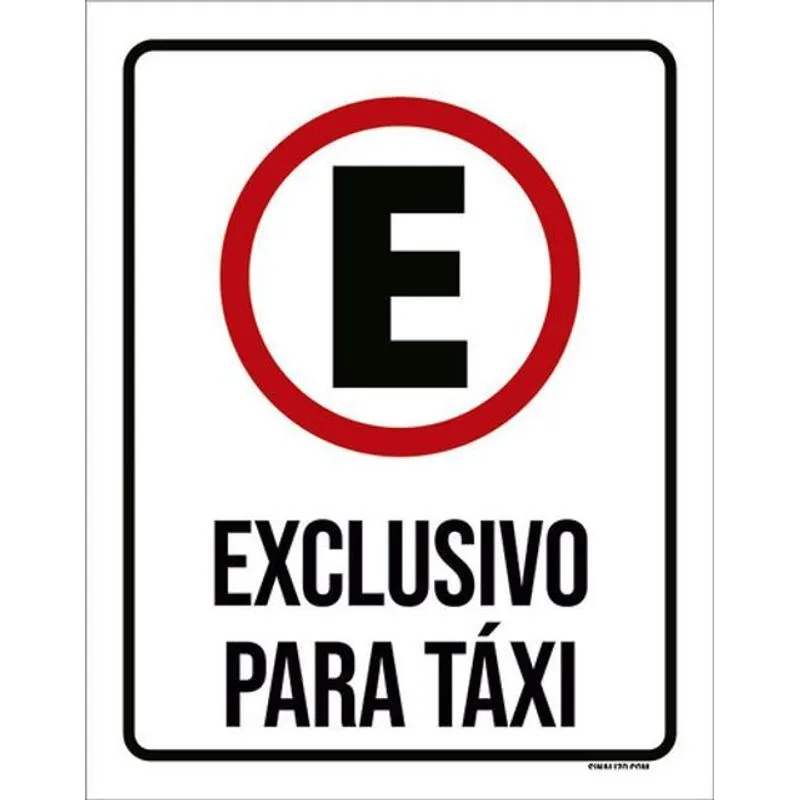 Kit 5 Placas Estacionamento Exclusivo Taxi 36x46