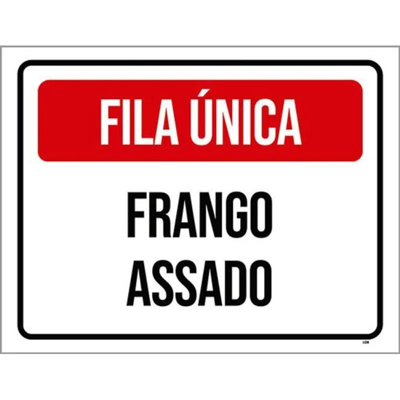 Kit 10 Placas Fila Única Frango Assado 36x46