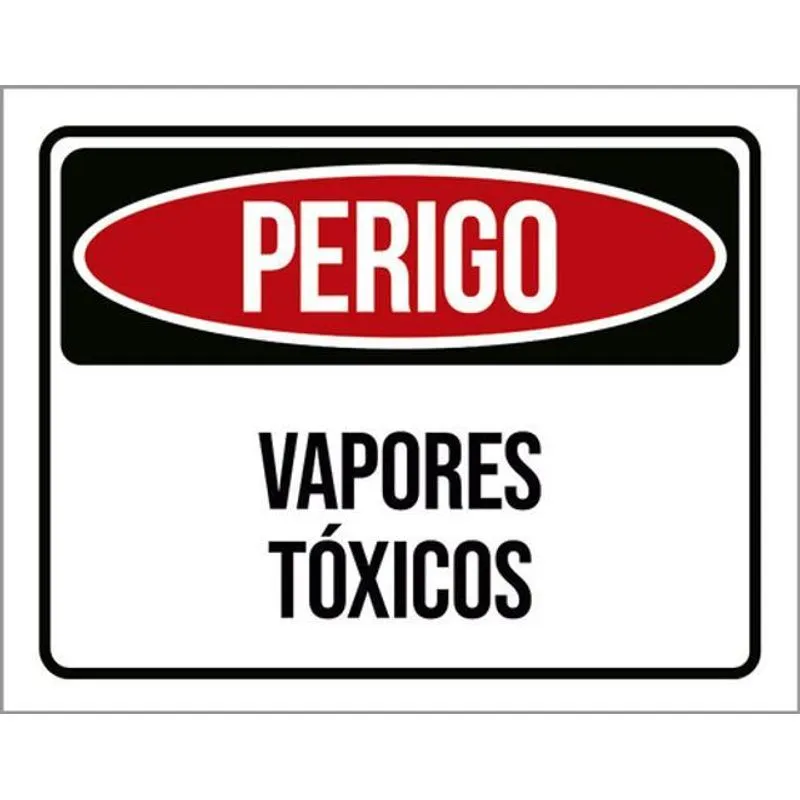 Kit 10 Placas Perigo Vapores Tóxicos 36x46