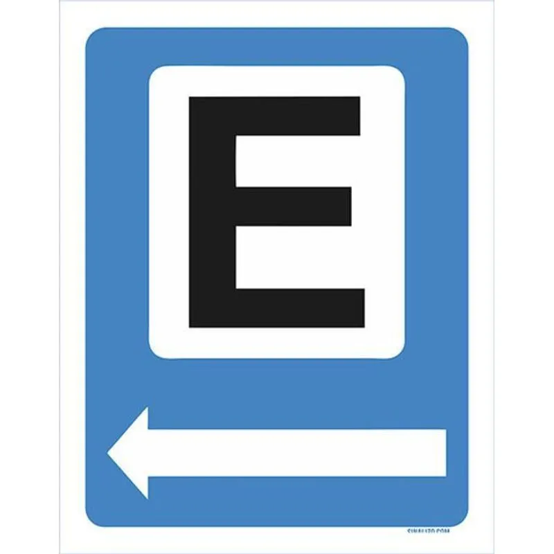 Kit 10 Placas Estacionar Azul Seta Esquerda 36x46