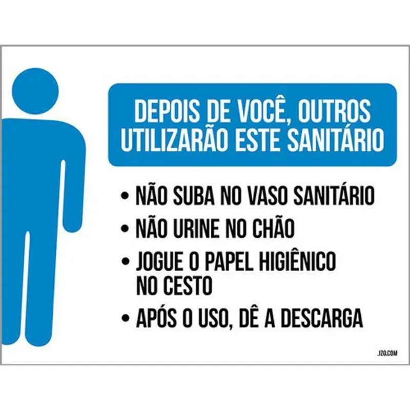 Kit 3 Placa Depois Você Utilizarão Sanitário Masculino 36x46