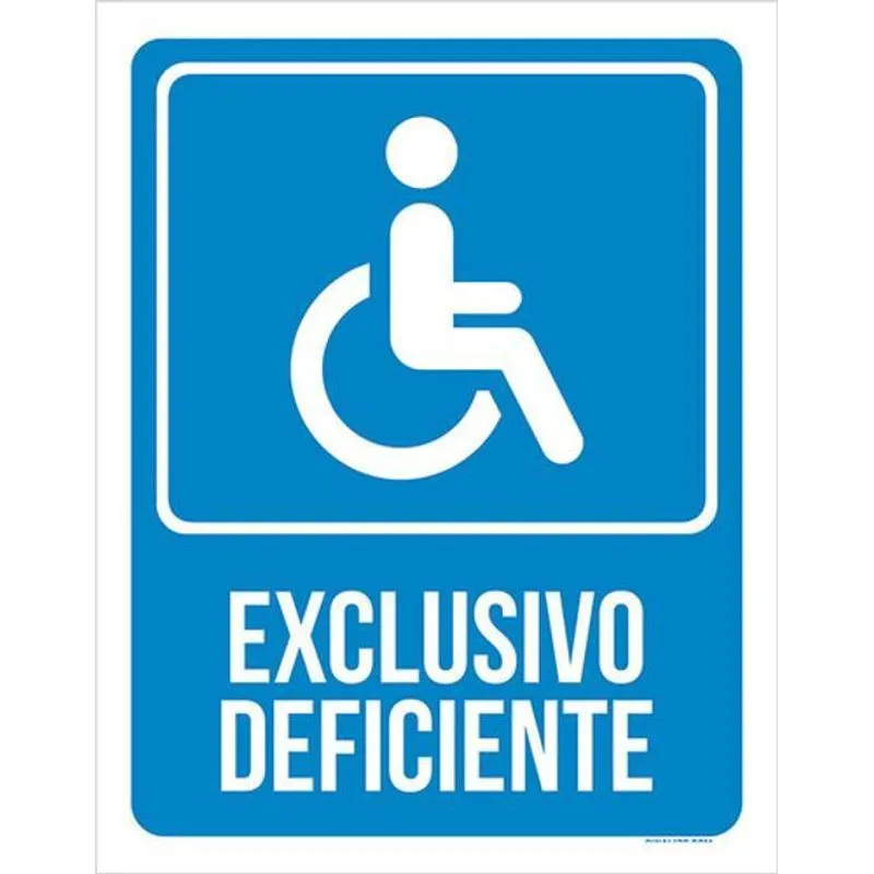 Kit 10 Placas Exclusivo Deficiente Azul 36x46