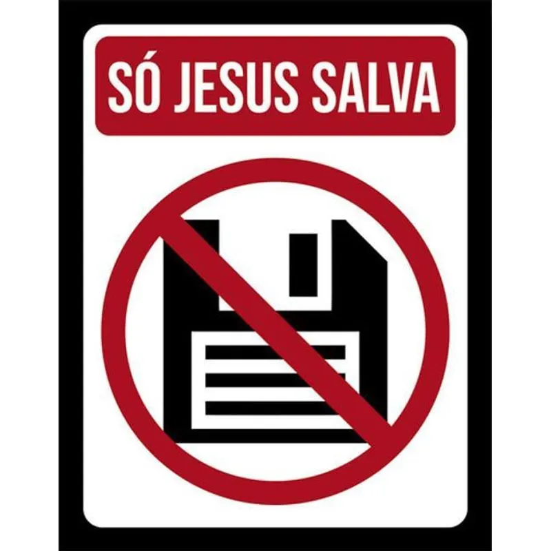 Kit 10 Placas Só Jesus Salva Disquete 36x46