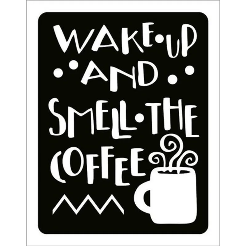 Kit 10 Placa Wake Up And Smell The Coffe Café36x46