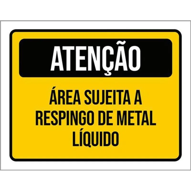 Kit 10 Placa Área Sujeita Respingo Metal Líquido 36x46