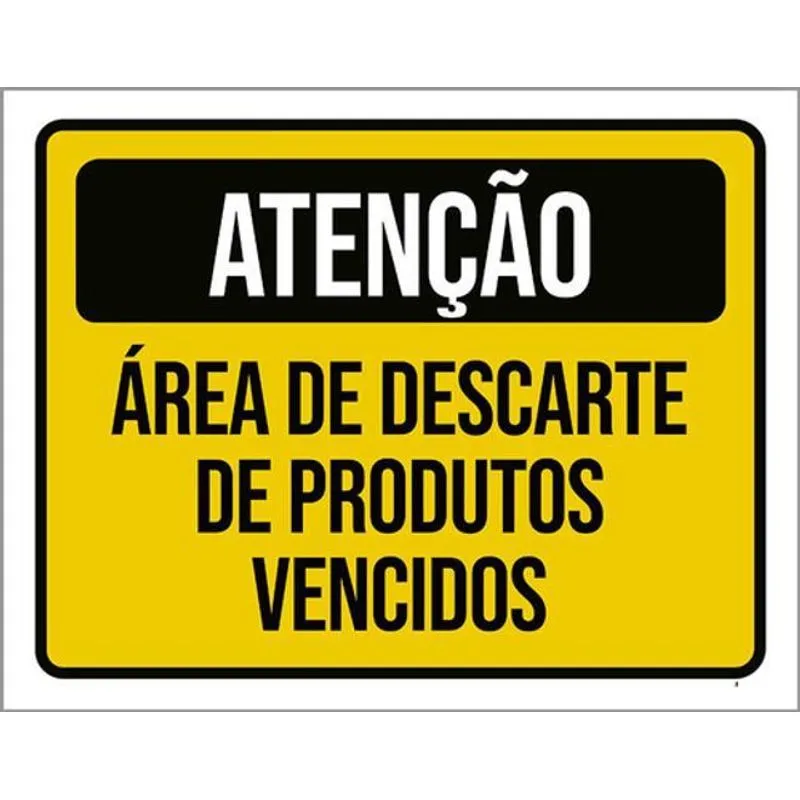 Kit 10 Placa Área Descarte Produtos Vencidos 36x46