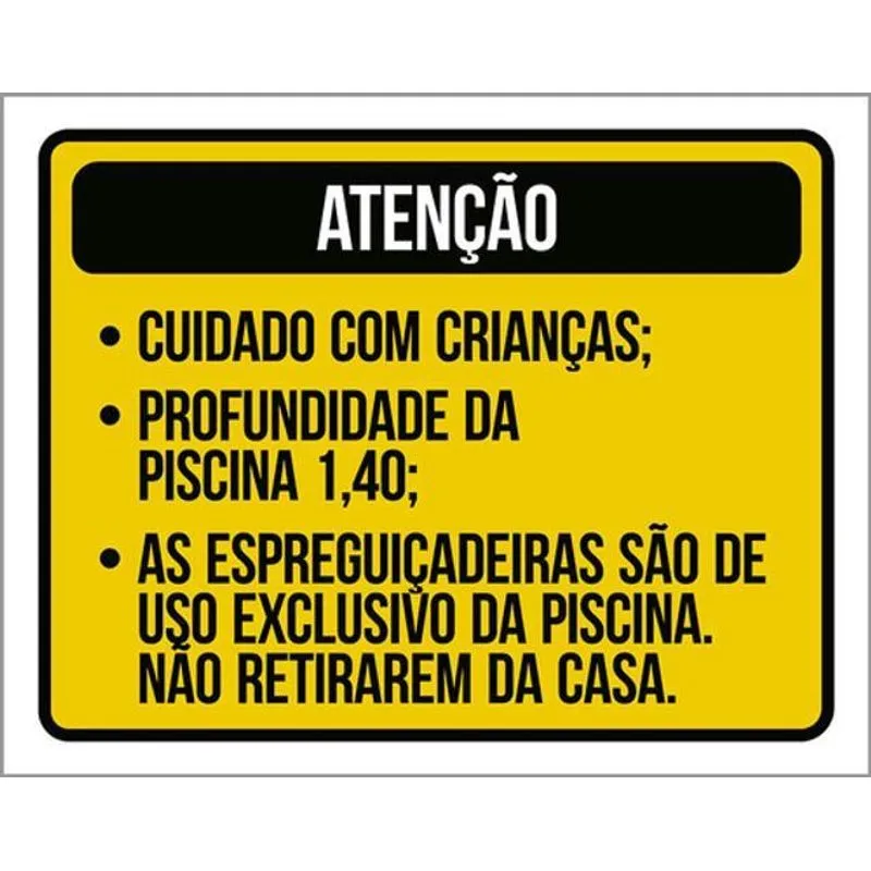 Kit 10 Placa Crianças Espreguiçadeiras 36x46