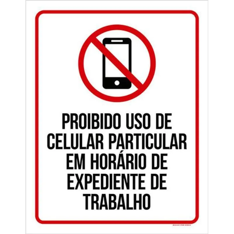 Kit 10 Placa Uso Celular Particular No Expediente 36x46
