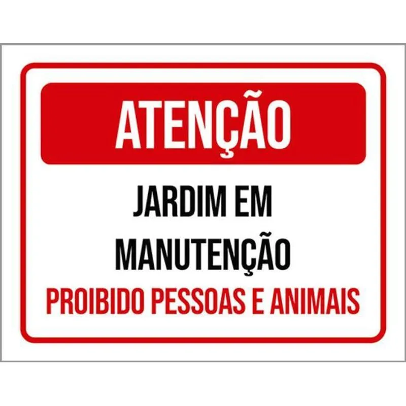 Kit 10 Placas Jardim Manutenção Pessoas Animais 36x46