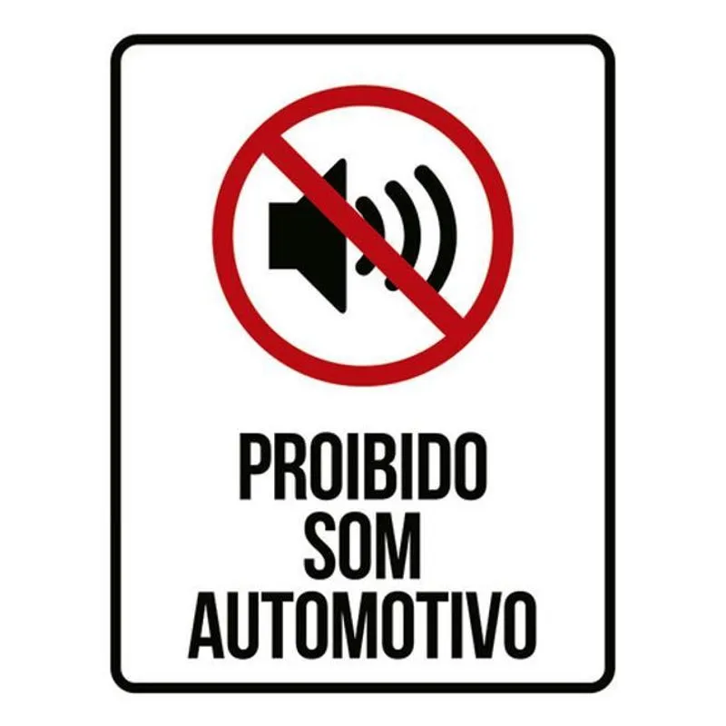 Kit 10 Placas Proibido Som Automativo Ícone 36x46