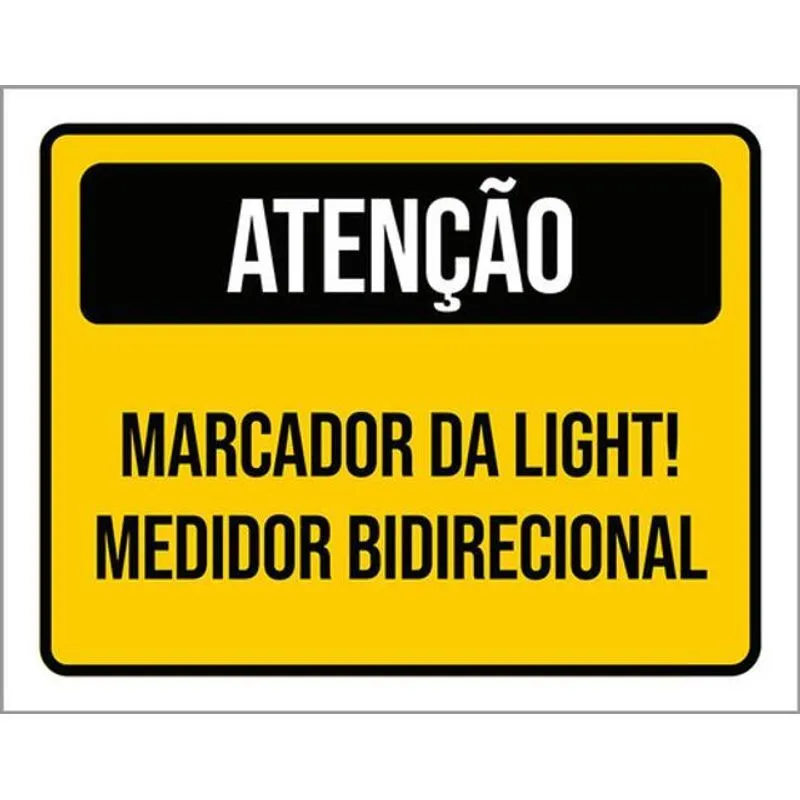 Kit 10 Placas Amarela Atenção Marcador Da Light 36x46