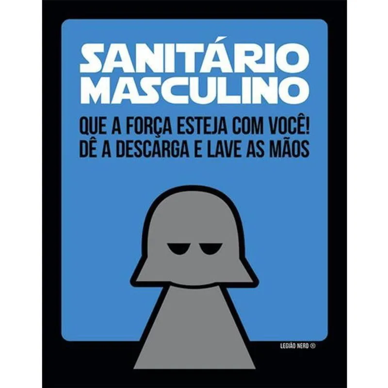 Kit 10 Placas Sanitário Masculino Banheiro Nerd 36X46
