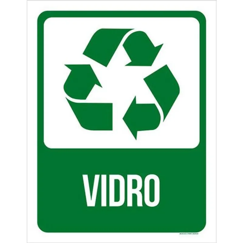 Kit 10 Placas Lixo Verde Vidro 36X46