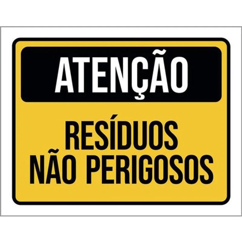 Kit 3 Placas De Atenção Resíduos Não Perigosos 36X46