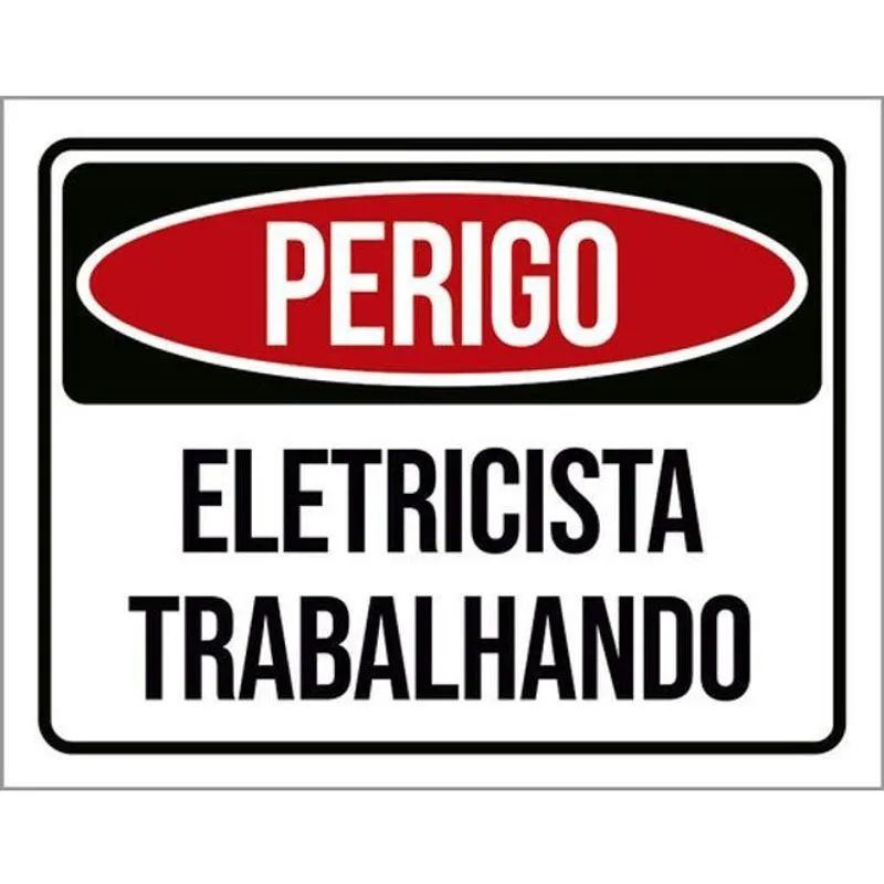 Kit 3 Placas Perigo Eletricista Trabalhando 36X46