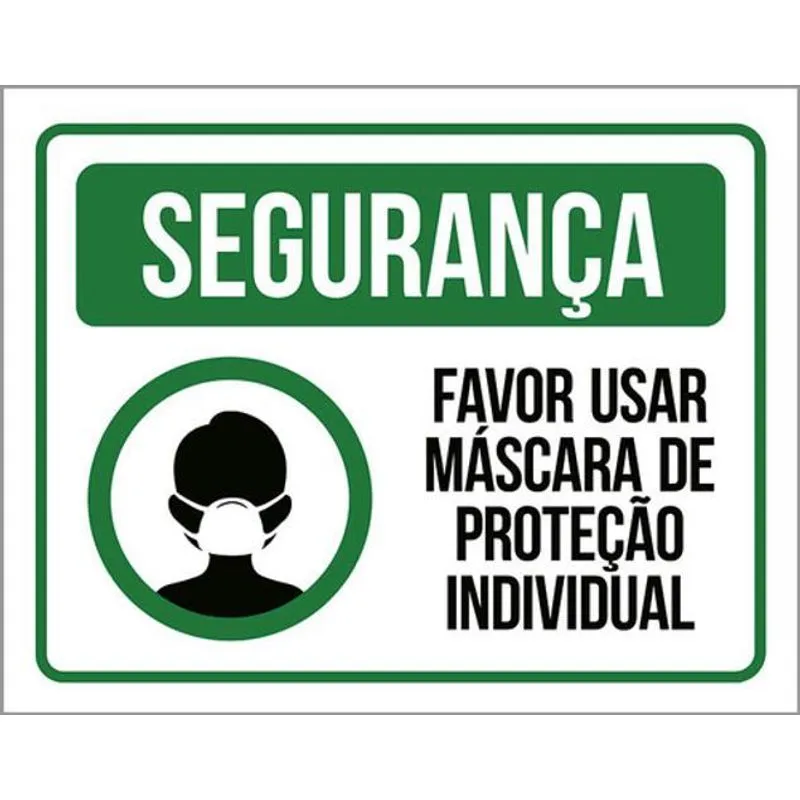 Kit 3 Placas Favor Márca De Proteção Individual Hor 36x46